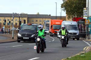 Bradley Ray, Lydd, Buildbase Suzuki, prepares for his Motorbike Road Test at Wheels Motorcycles, Peterborough, Cambridgeshire, UK.