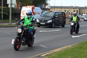 Bradley Ray, Lydd, Buildbase Suzuki, prepares for his Motorbike Road Test at Wheels Motorcycles, Peterborough, Cambridgeshire, UK.