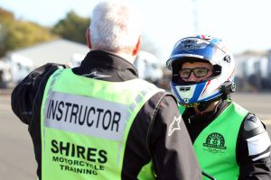 Bradley Ray, Lydd, Buildbase Suzuki, prepares for his Motorbike Road Test at Wheels Motorcycles, Peterborough, Cambridgeshire, UK.